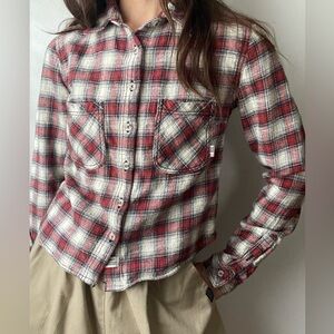 BDG Modern cropped flannel shirt